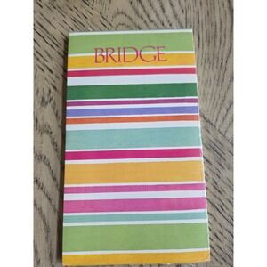 Caspari Bridge Tally Score Card Pad Cabana Stripes New NOS Vintage Bridge Pad